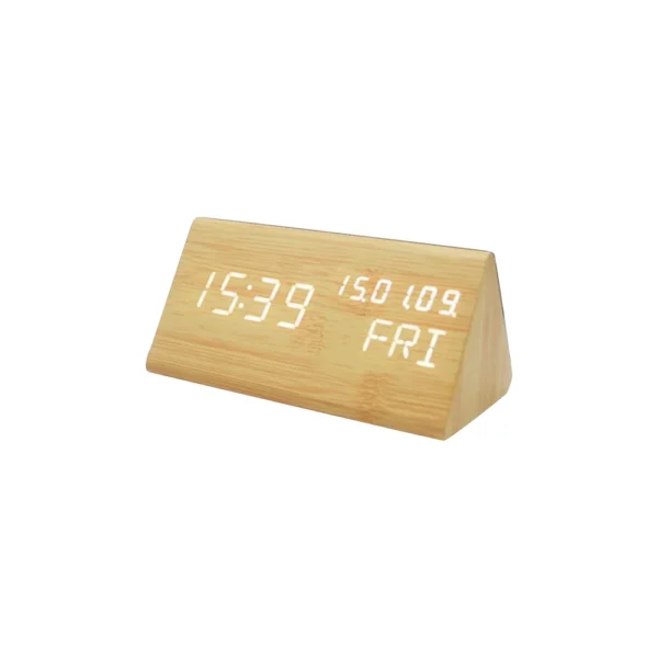 Digital Alarm Clock For Bedroom - Wooden Desk Clock With Date, Day Of The Week - Image 22