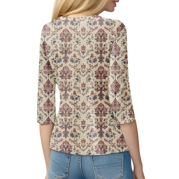 Women's Round Neck Short Sleeved Daily Fashion Casual Printed Loose T-Shirt - Image 12