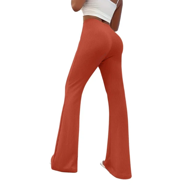 Womens Fashion Stripe Loose Solid Sweatpants Casual Trousers Bell Bottom Yoga - Image 47