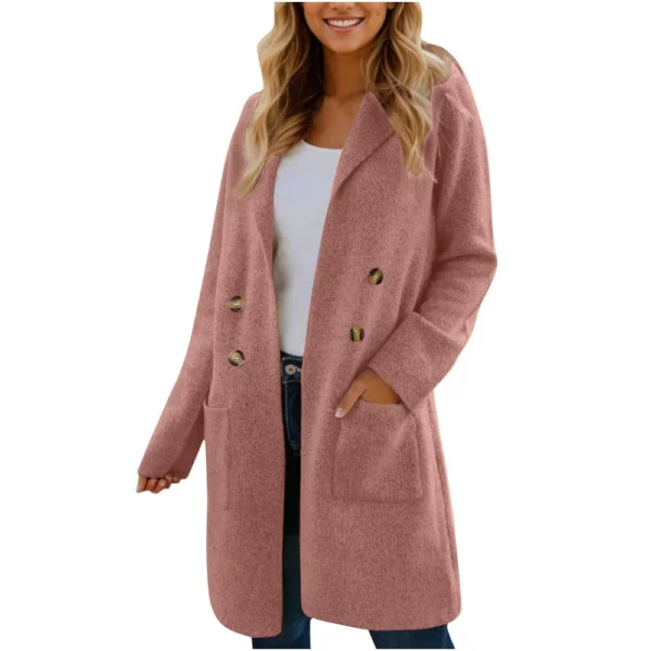 Women's Fashionable All-match Mid-length Woolen Coat - Image 5