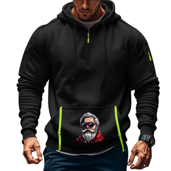 Men's Printed Sweatshirt Hoodie Zipper Arm Pocket Cardigan Men's Sports Large - Image 13