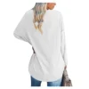 Women's shirt loose collar solid color women's top - Image 24
