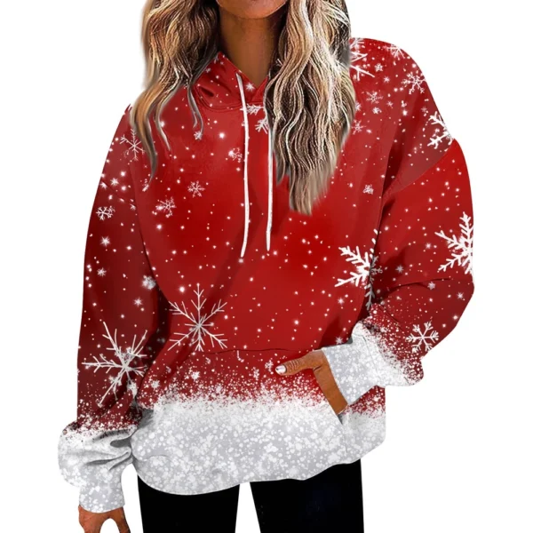 Women'S Fashion Hoodies & Sweatshirts Long Sleeve Drawstring Hoodies Christmas - Image 20