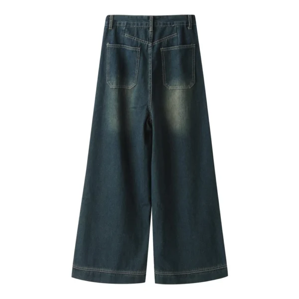 Women's Jeans Wide Leg Baggy Jeans High Waist Cargo Pants Loose Trousers - Image 3