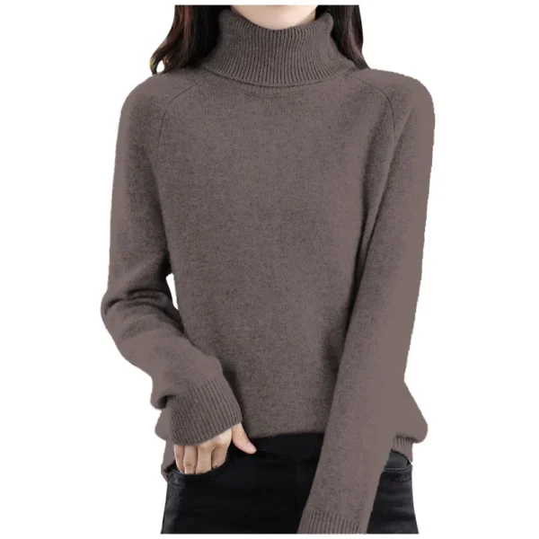 Women's Fashion Wool Long-Sleeved Sweater With Shoulder Insert Solid Color - Image 23