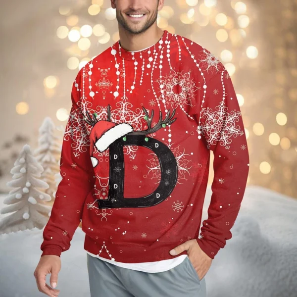 Men's Casual Fashion Comfortable Christmas Printed Round Neck Pullover - Image 28