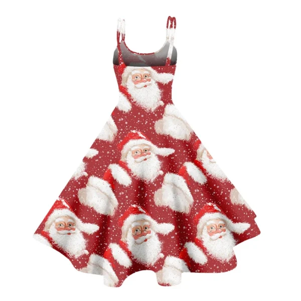 Women's Punk Christmas Strapless Gothic Cocktail Printed Fashion Dress Sexy - Image 12