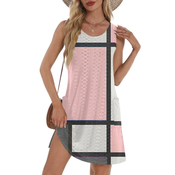 Women's Casual Sundress With Pockets Summer Boho Beach Dress T-Shirts Dress V - Image 31