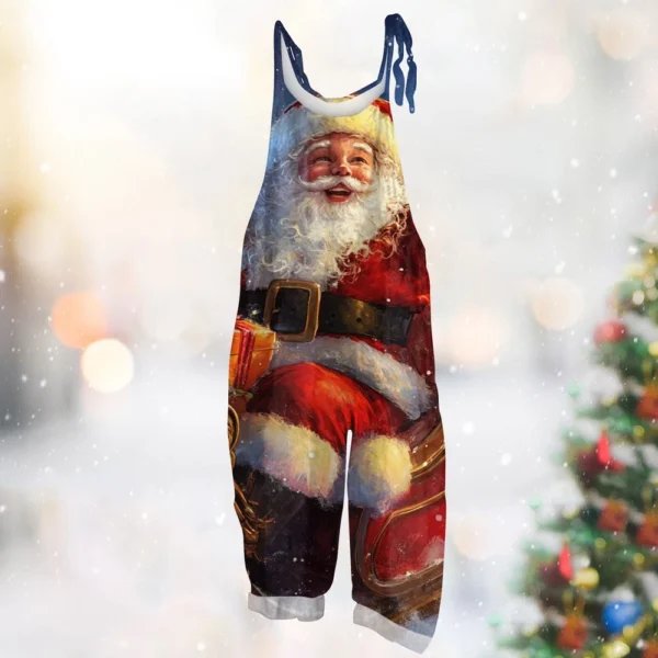 Women's Vintage Casual Print Loose Christmas Jumpsuit Shoulder Strap - Image 25