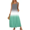 Women's Casual Floor-length Summer Beach Dress Loose Gradient Print Sundress - Image 3