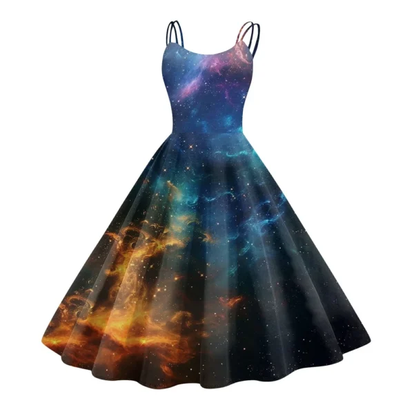 Women's Fashion  Printed Sexy Strapless Gothic Cocktail Dress Punk, Vintage - Image 26