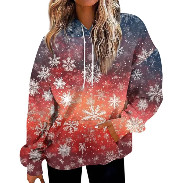 Women'S Fashion Hoodies & Sweatshirts Long Sleeve Drawstring Hoodies Christmas - Image 6