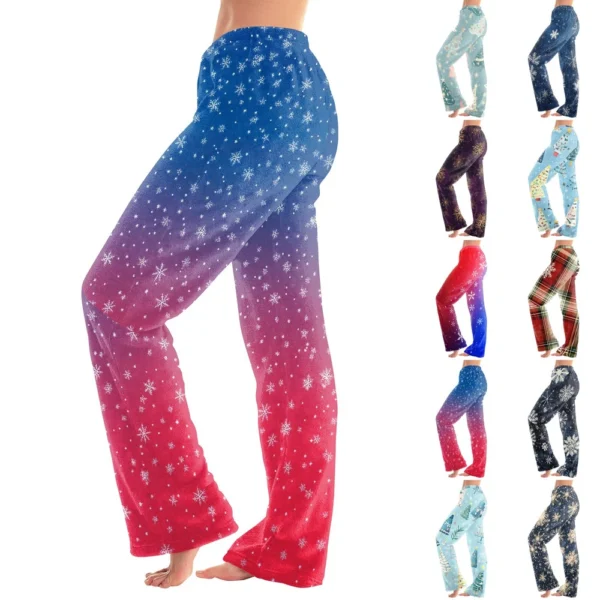 Women's Halloween Printed Casual Pants Drawstring Elastic Waist Drawstring