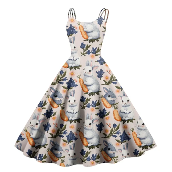 Women's Sundresses Dresses Fashion Casual Easter Summer Printed Loose Dress - Image 17
