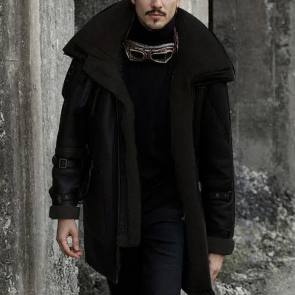 Fall And Winter Jacket Thickened Warm PU Leather Coat Men's Fleece Coat Trend - Image 13