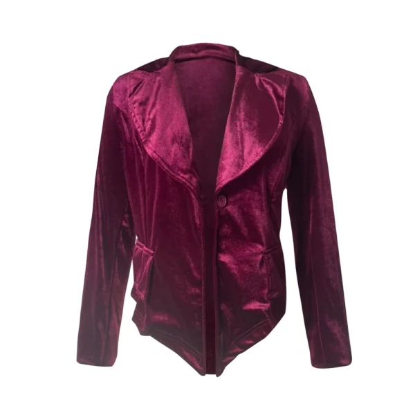 Women's Long Sleeved Lapel Solid Color Gold Velvet Loose Jacket - Image 11
