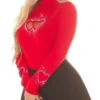 Knit top for women slim-fit high-neck hollowing out - Image 52