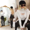 Knit top for women slim-fit high-neck hollowing out - Image 41