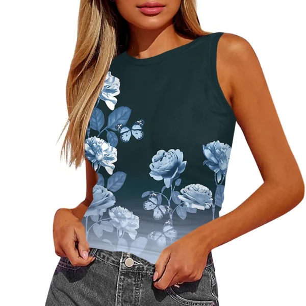 Women's Sleeveless Pleated Vest Shirt Top - Image 5
