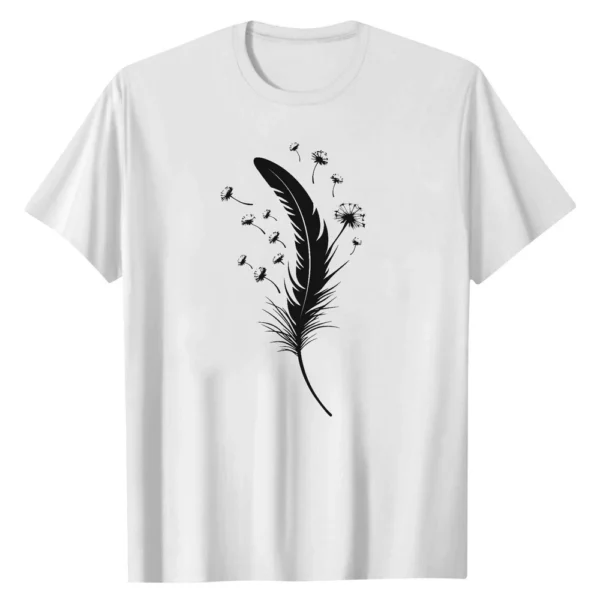 Women's Printed Round Neck Loose Daily Casual Short Sleeved Fashion T-Shirt - Image 7