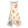 Women's Casual Fashion Round Neck Sleeveless Print Irregular Hem Midi Dress - Image 9
