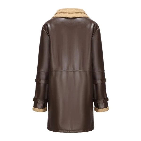 Fall And Winter Jacket Thickened Warm PU Leather Coat Men's Fleece Coat Trend - Image 9