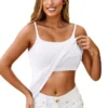 Womens Cami Adjustable Strap Camisole With Built in Padded Bra Vest Tank Tops - Image 15