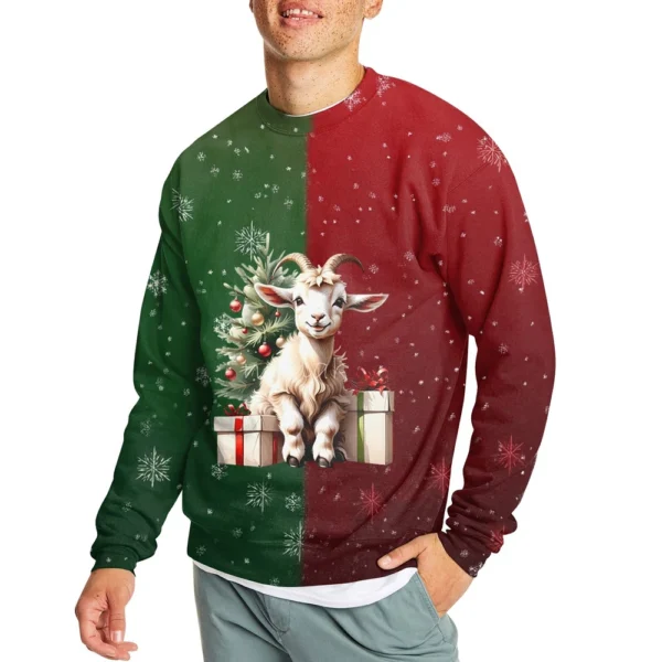 Men's Casual Fashion Comfortable Christmas Printed Round Neck Pullover - Image 2