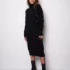 Women's Fall And Winter High Neck Loose Inner Solid Colour Thin Sweater Dress - Image 13