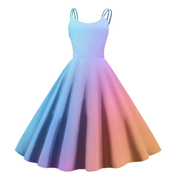 Women's Printed Strapless Gothic Cocktail Fashion Sexy Christmas Dress Punk - Image 4