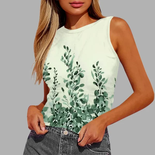 Women's Sleeveless Pleated Vest Shirt Top - Image 22