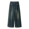 Women's Jeans Wide Leg Baggy Jeans High Waist Cargo Pants Loose Trousers - Image 4
