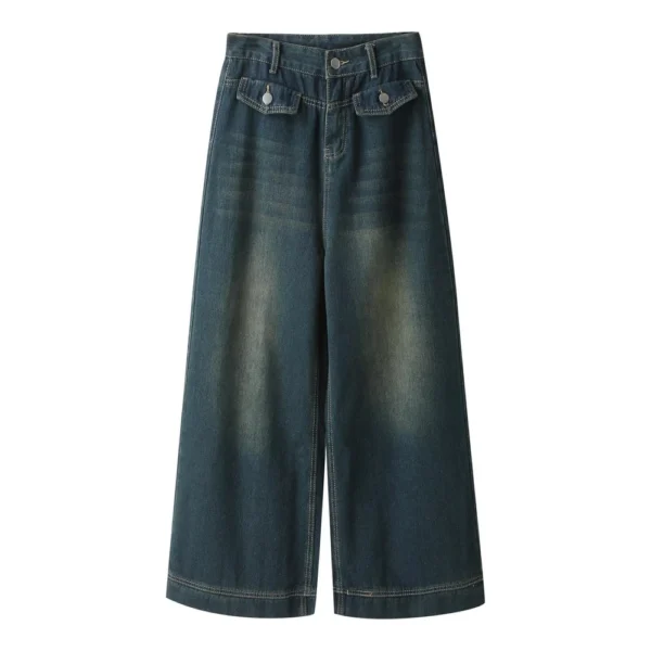 Women's Jeans Wide Leg Baggy Jeans High Waist Cargo Pants Loose Trousers - Image 4