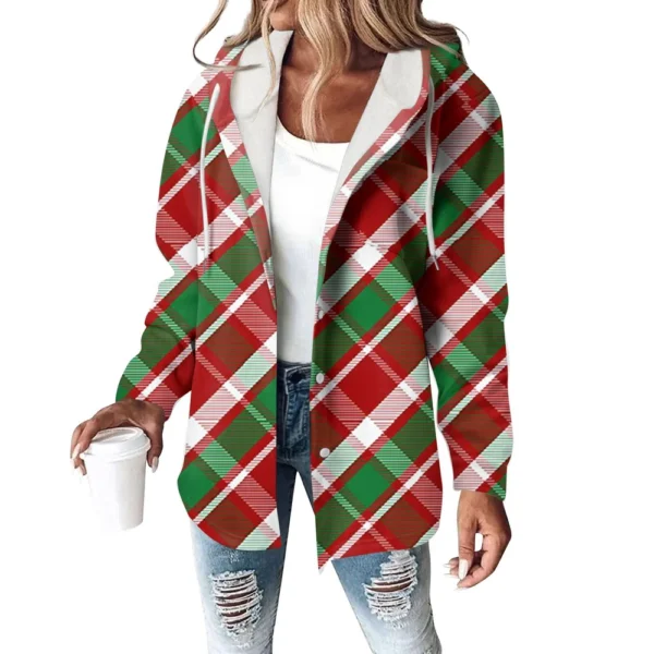 Women's Coat Casual And Fashionable Composite Thick And Warm Printed Hooded - Image 10