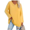 Women's shirt loose collar solid color women's top - Image 29