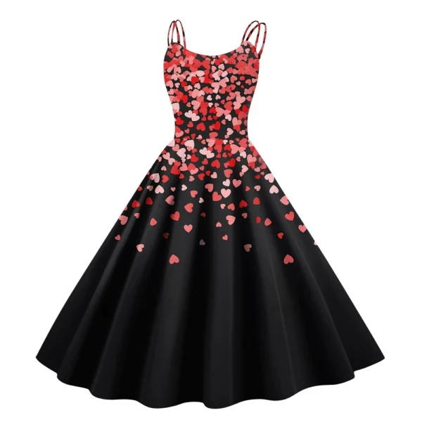 Christmas Ladies Casual Fashion Flower Print Sexy Off Shoulder Punk Retro Skirt - Image 16