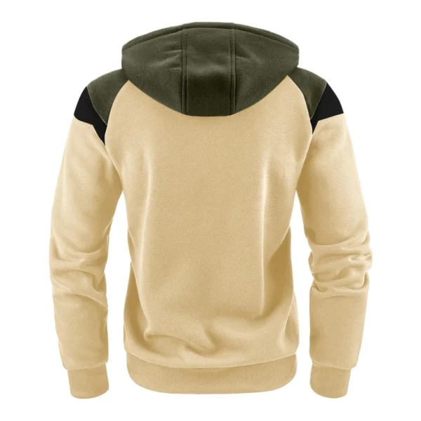 Men's Color Contrast Fashion Hoodie Men's Casual Sports Coat - Image 12