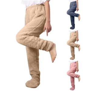 Women's Solid Color Thick Pantyhose Full Foot Loose Foot Plush Thermal Pants