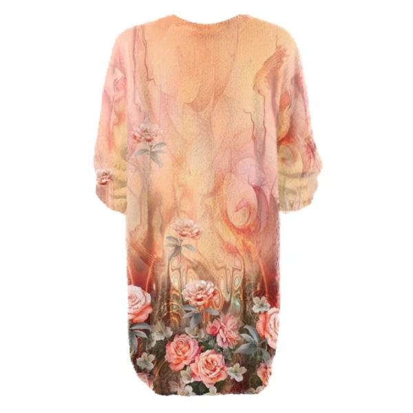 Women's Round Neck Casual Long Sleeve Plush Gradient Vintage Floral Print - Image 12