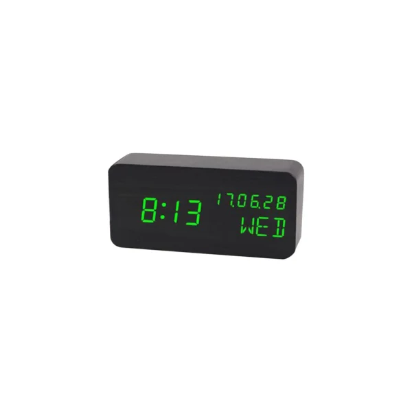 Digital Alarm Clock For Bedroom - Wooden Desk Clock With Date, Day Of The Week - Image 18