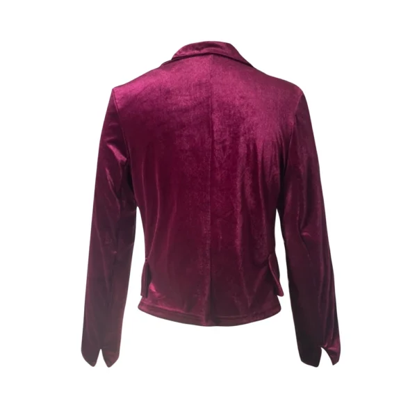 Women's Long Sleeved Lapel Solid Color Gold Velvet Loose Jacket - Image 12