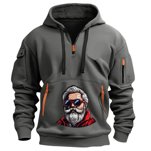 Men's Printed Sweatshirt Hoodie Zipper Arm Pocket Cardigan Men's Sports Large - Image 20