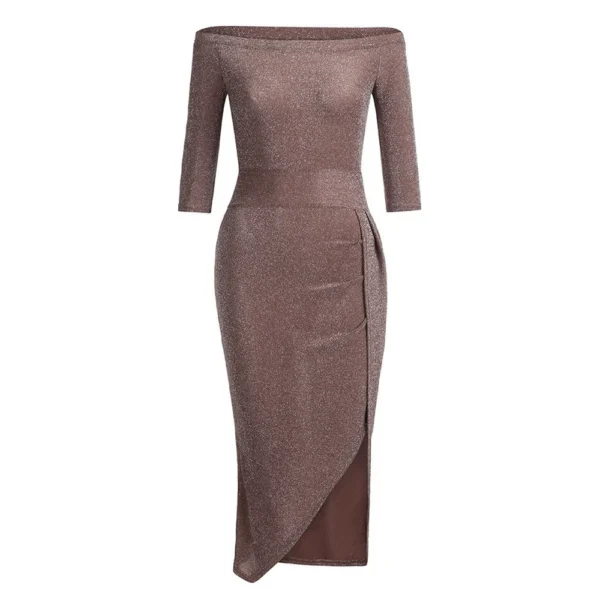Women's Tube Strapless Maxi Dress Side Slit Bodycon Dress Cocktail Dress - Image 8