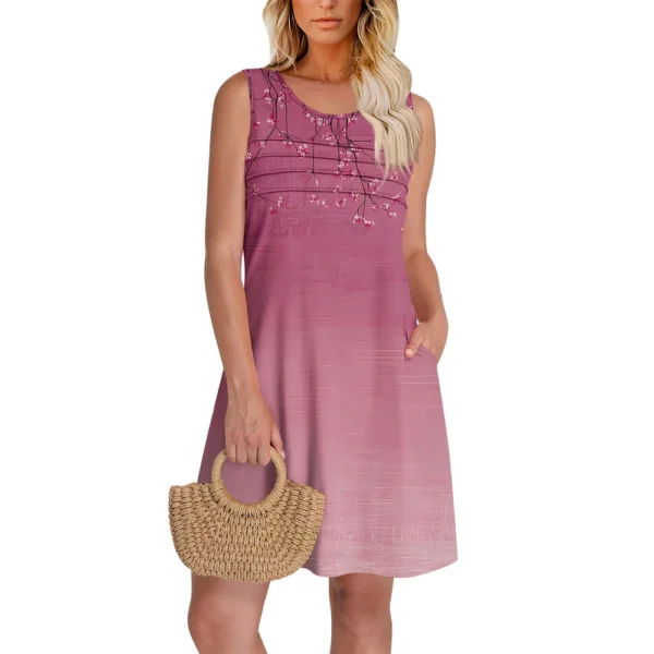 Womens Summer Dresses Loose  Sleeveless Sundresses Dress With Pockets - Image 20