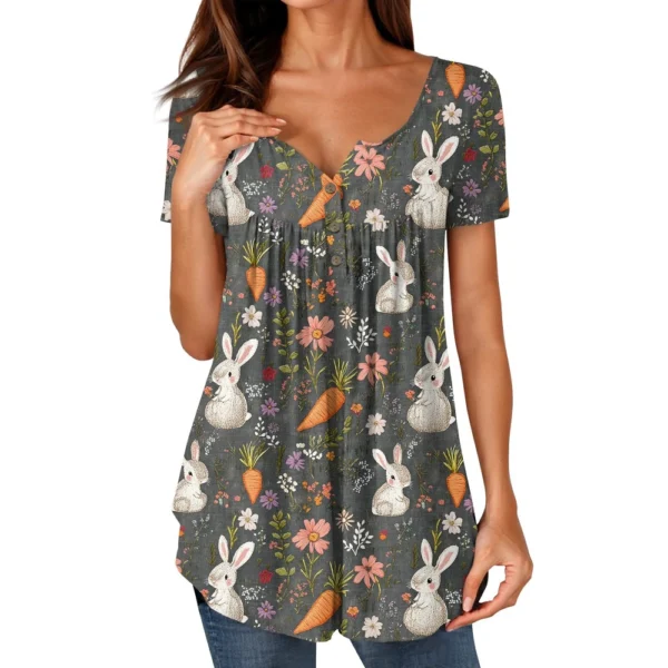 Women's Short Sleeved Fashion Printed Daily Round Neck Loose Casual T-Shirt - Image 20