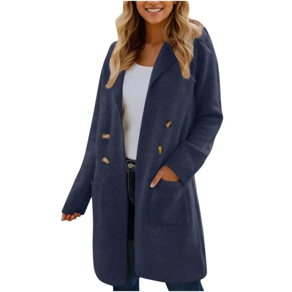 Women's Fashionable All-match Mid-length Woolen Coat - Image 8