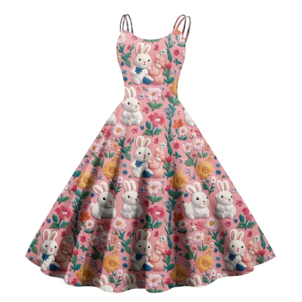 Women's Sundresses Dresses Fashion Casual Easter Summer Printed Loose Dress - Image 29
