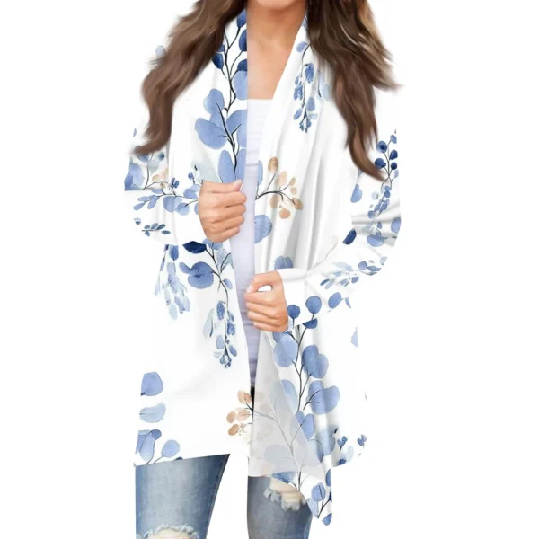 Women's Fashion Casual Vintage Floral Printed Mid-Length Cardigan Jacket - Image 31
