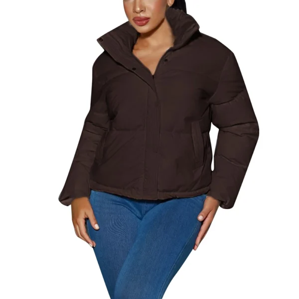 Women's Short Winter Warm Cotton Jacket Single Breasted Zipper Jacket - Image 20