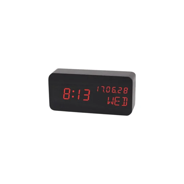 Digital Alarm Clock For Bedroom - Wooden Desk Clock With Date, Day Of The Week - Image 17